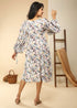 WHITE BALLOON SLEEVES DRESS
